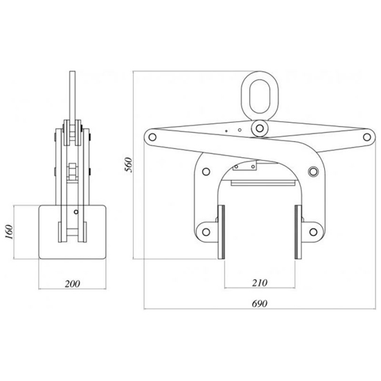 1000kg Grab Slab Lifter : Scissor Grab Lifter 50mm to 200mm Opening ...